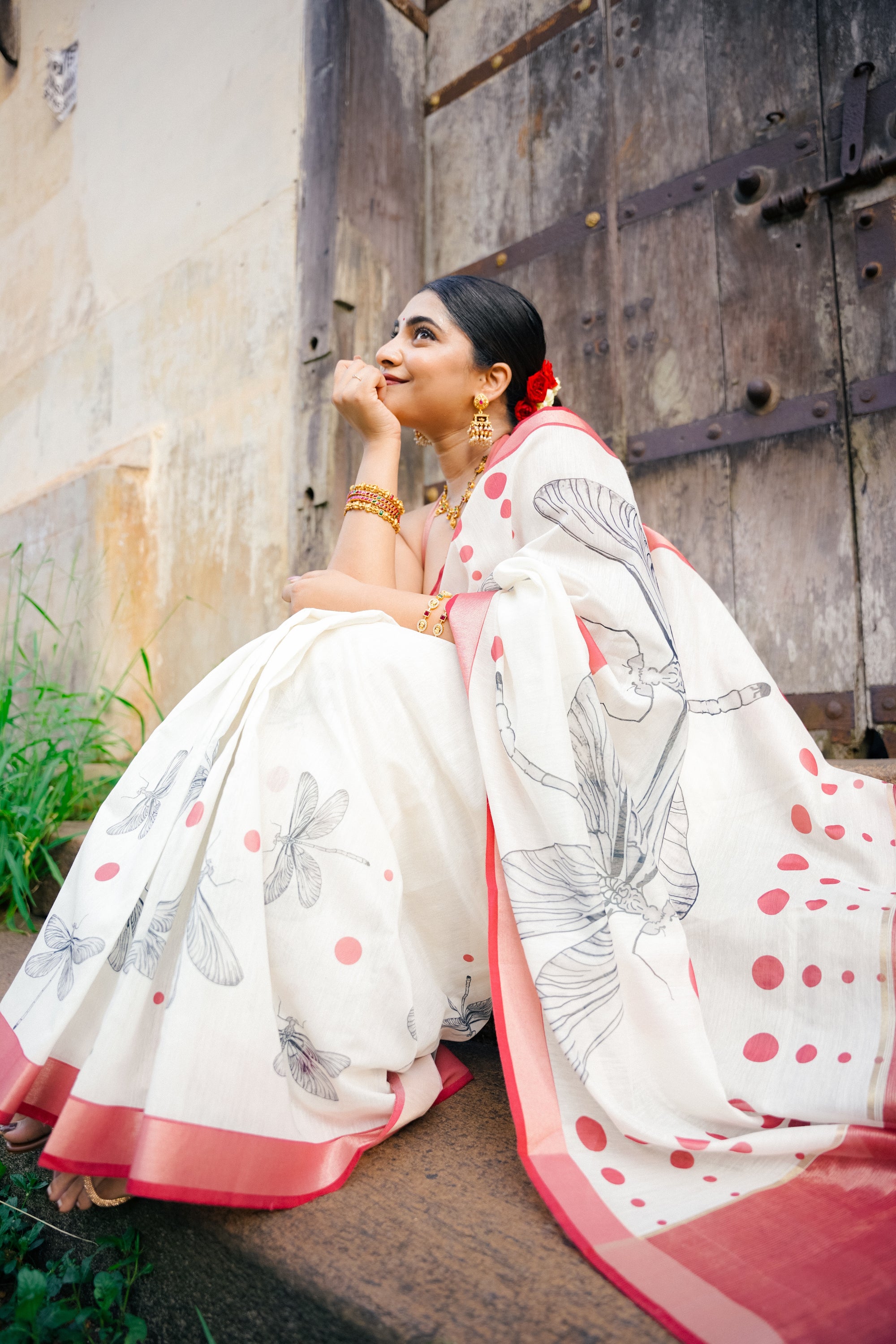 Onam saree with Thumbi