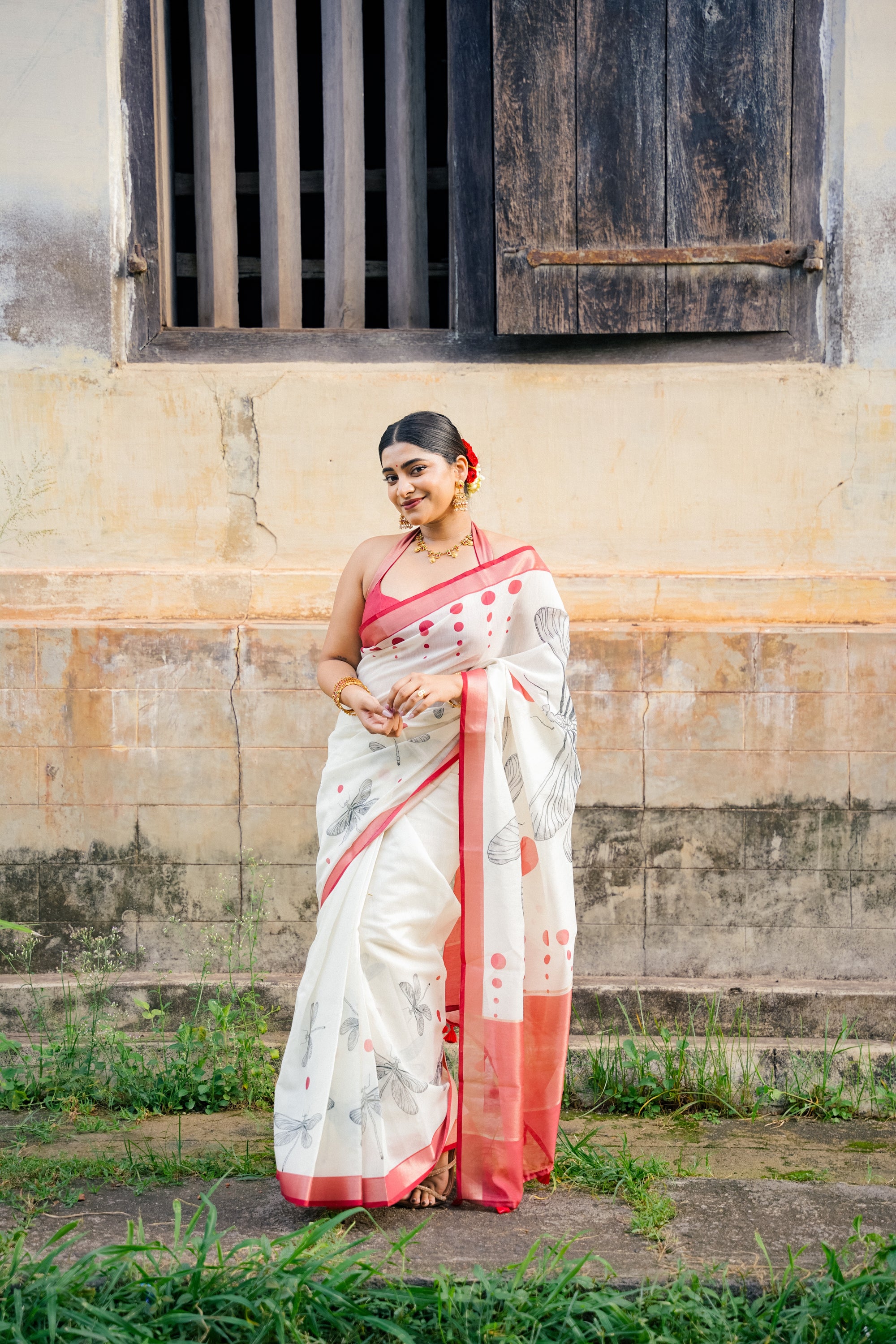 Onam saree with Thumbi