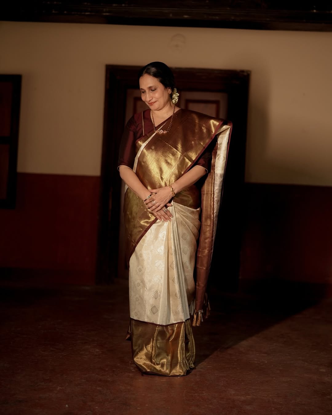 Mocha Contrast Saree