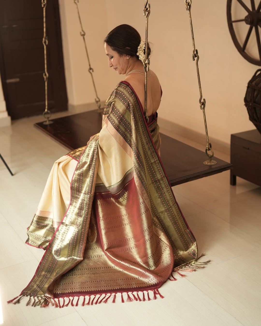 Vintage Kanchipuram With Micro Check &amp; Seerpett Border