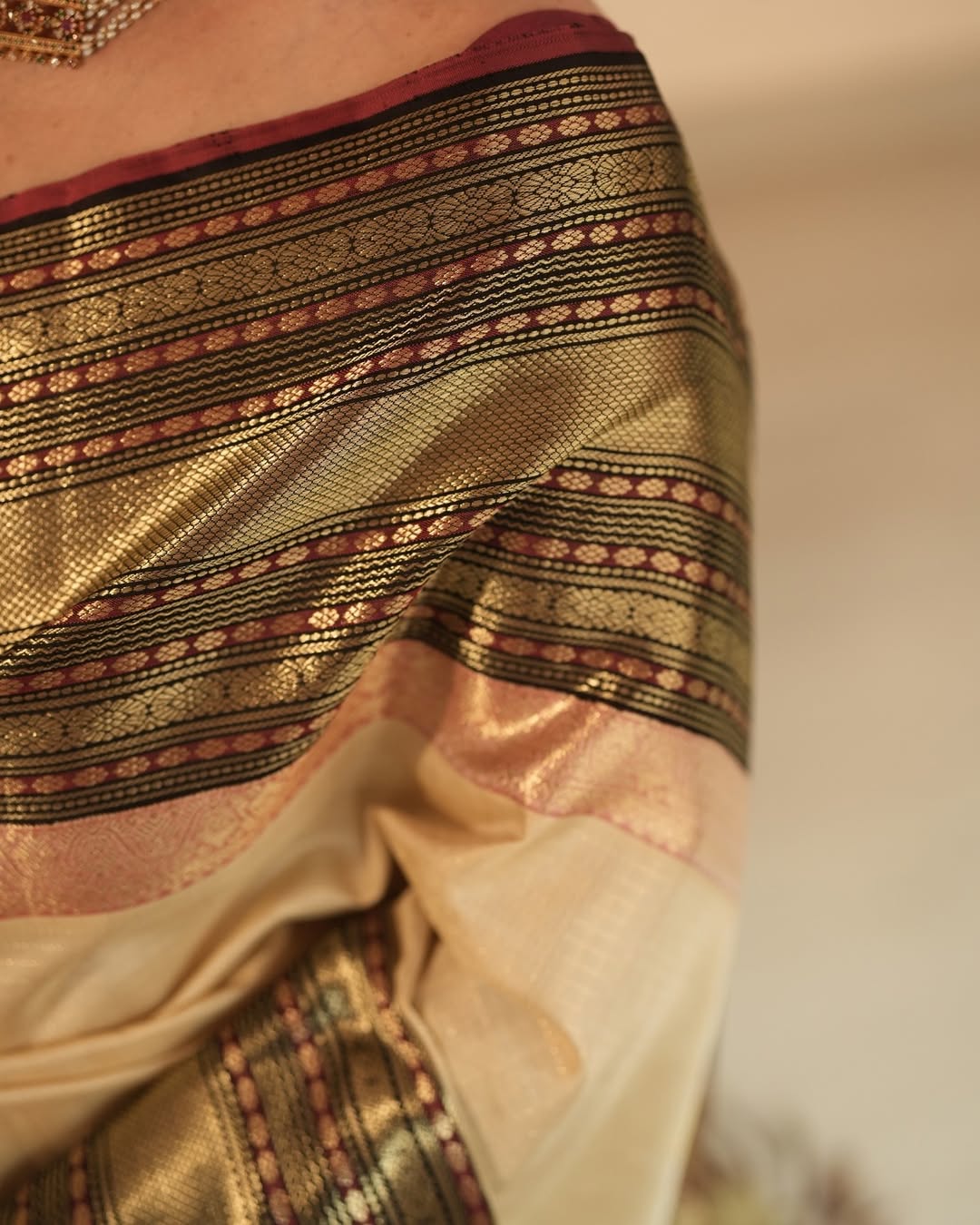 Vintage Kanchipuram With Micro Check &amp; Seerpett Border