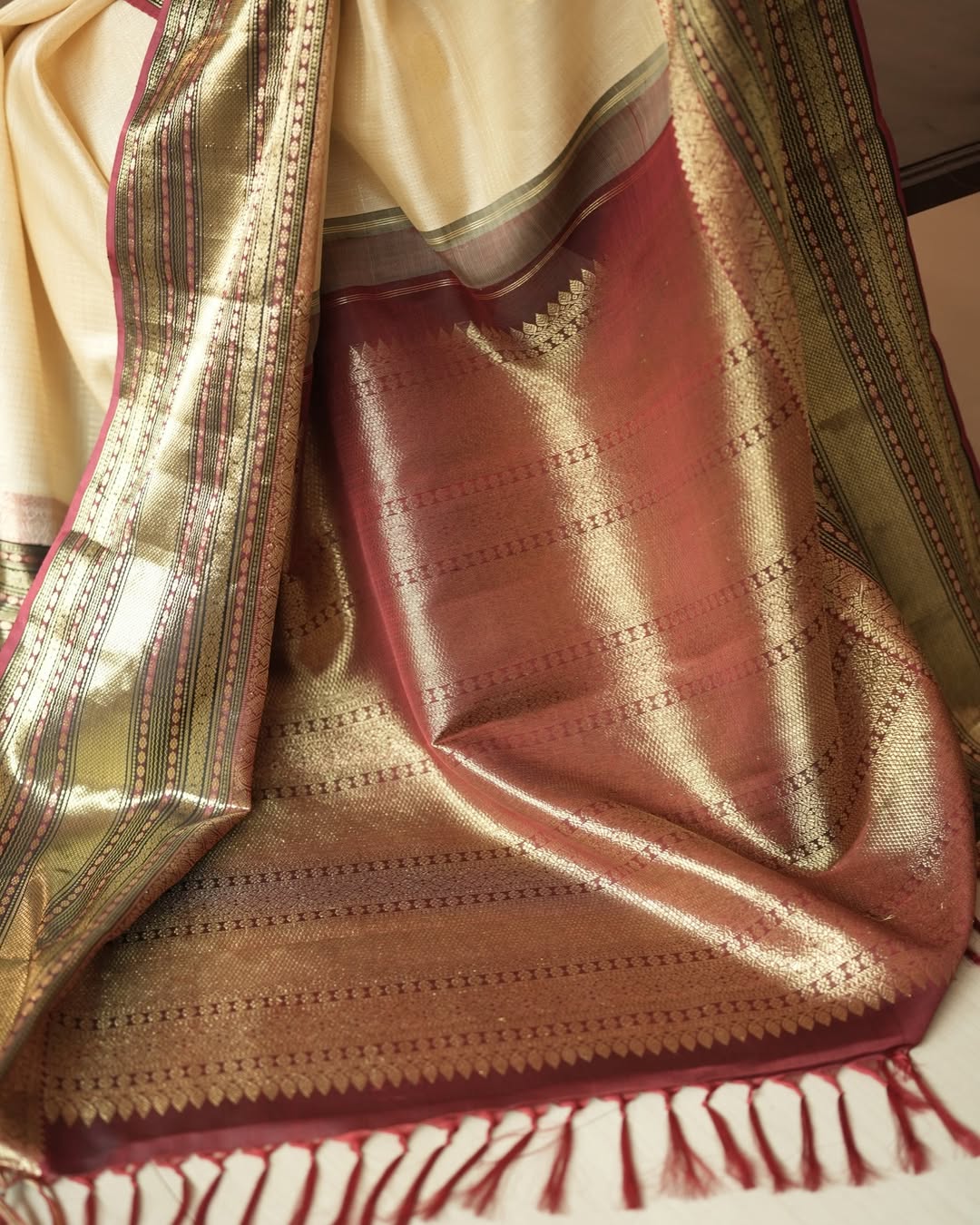 Vintage Kanchipuram With Micro Check &amp; Seerpett Border