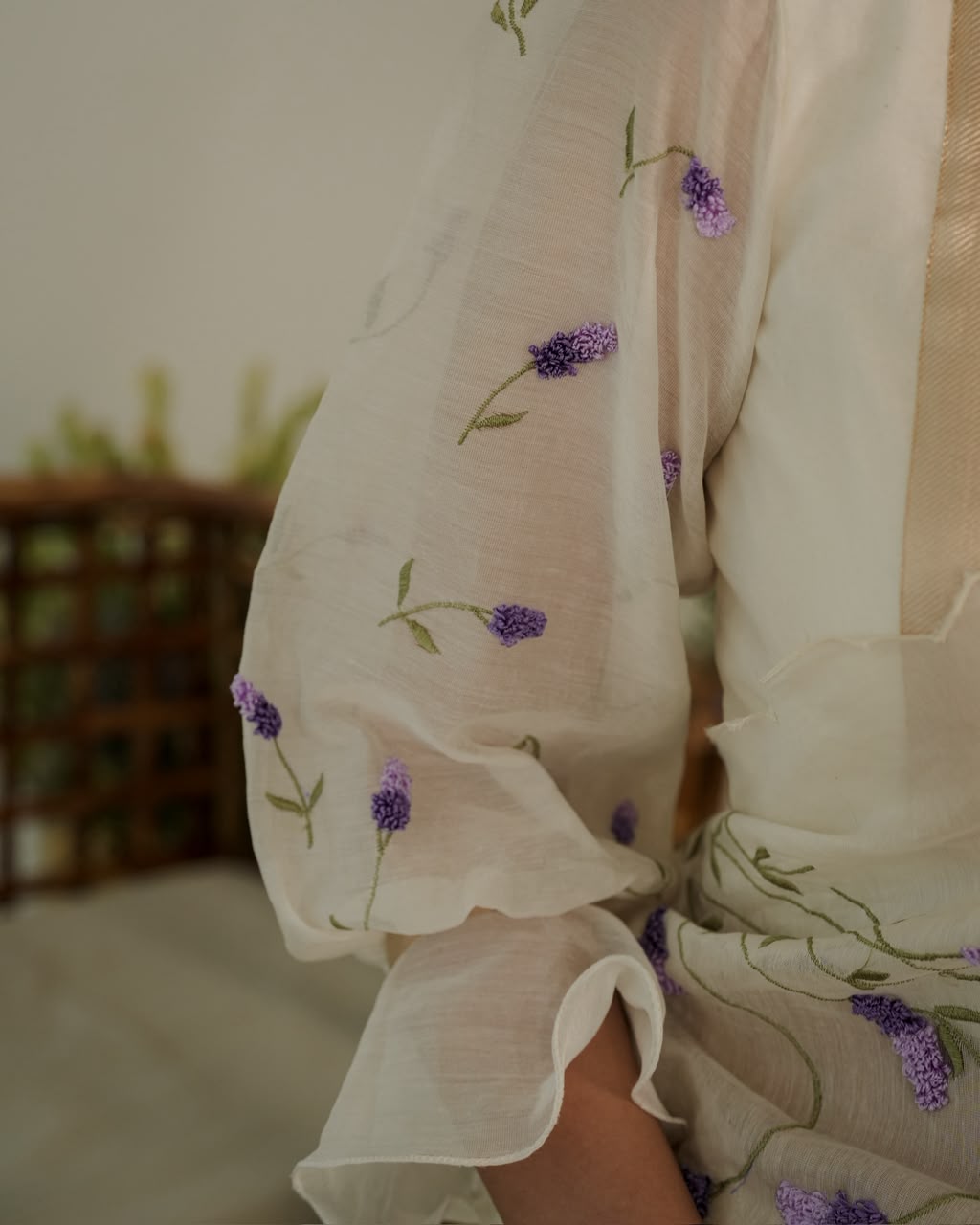 Pure Organza Saree With Lavenders