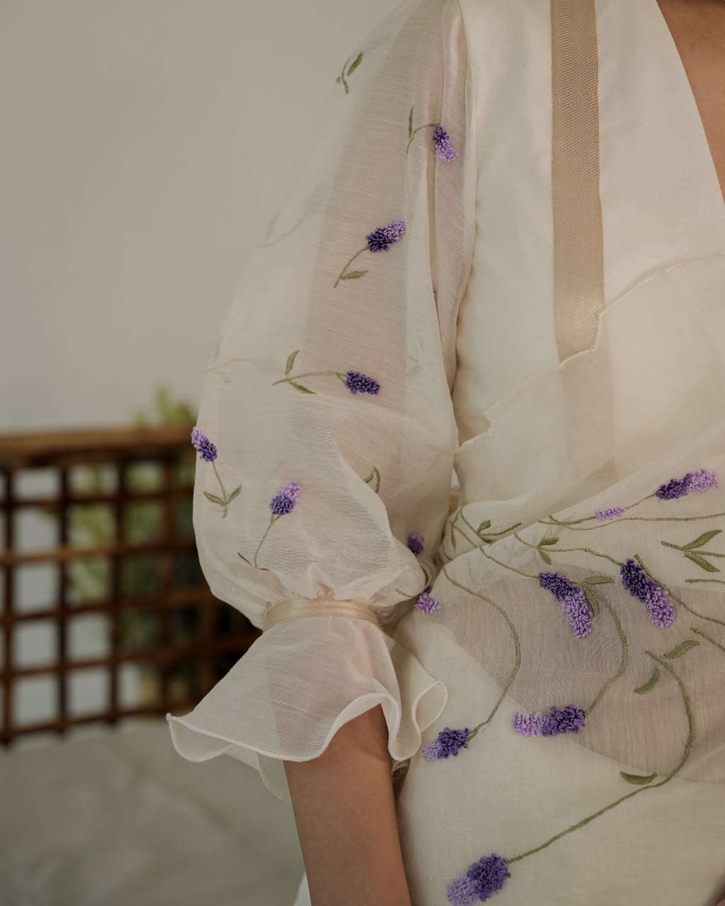 Pure Organza Saree With Lavenders