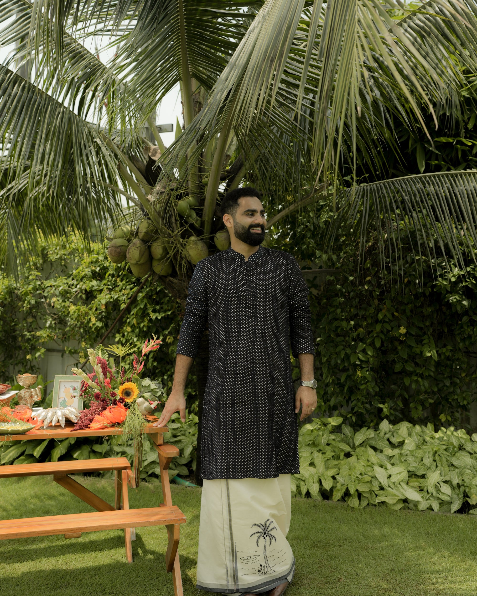 Men's Mundu with Embroidery