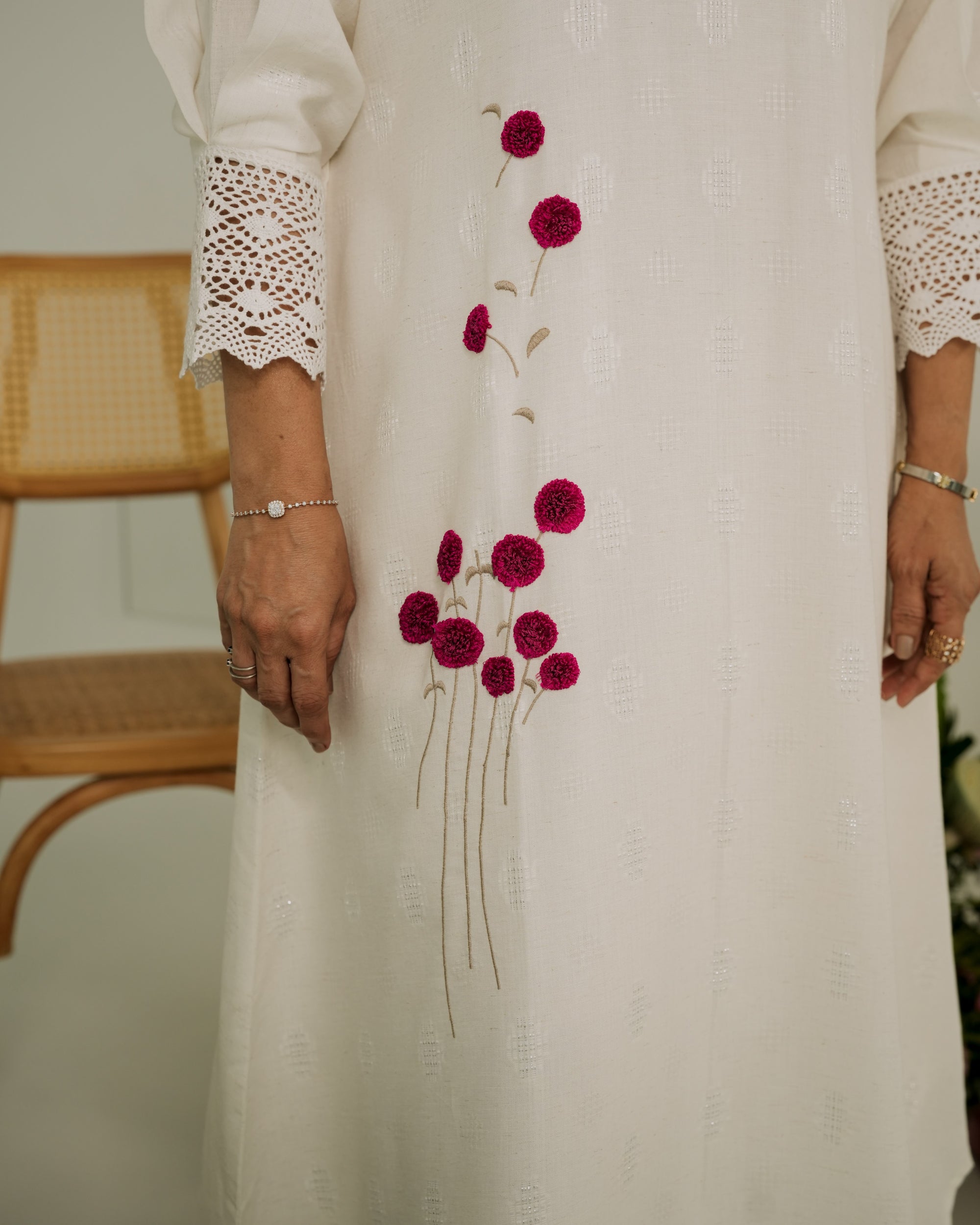 Pure Handloom Baggy Dress With Vadamalli