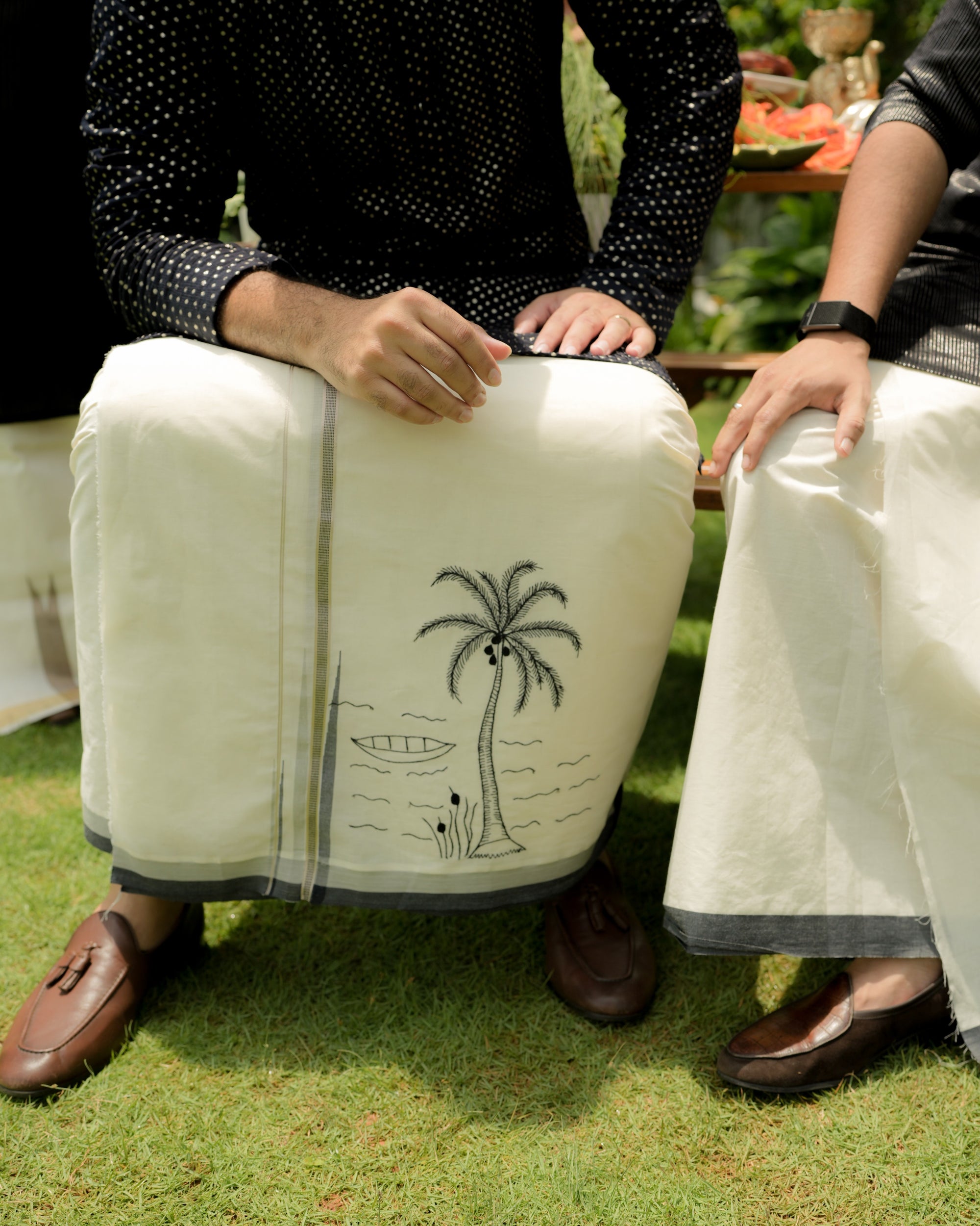 Men's Mundu with Embroidery