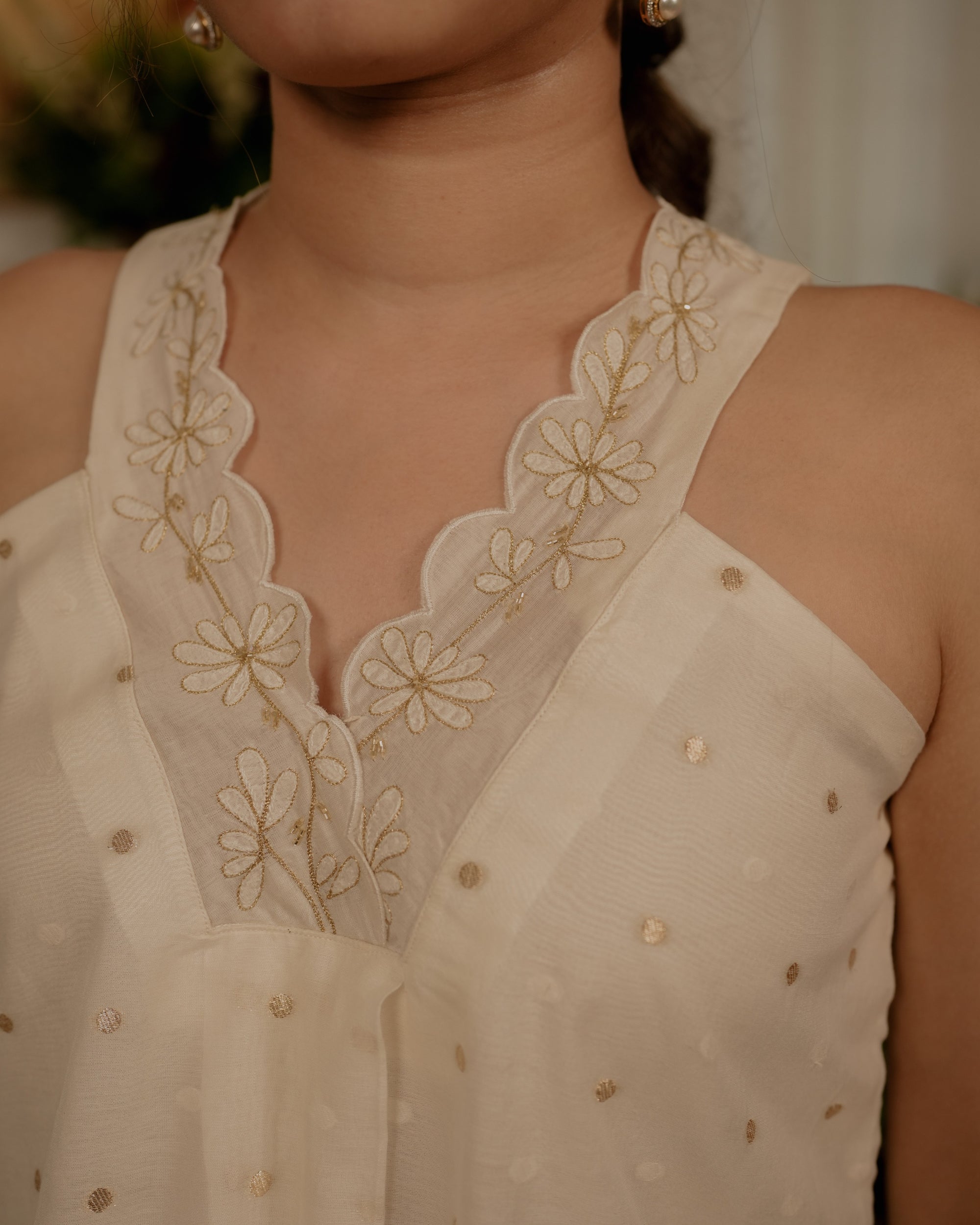Pure Banarasi Buta Dress With Shadow Work 4B