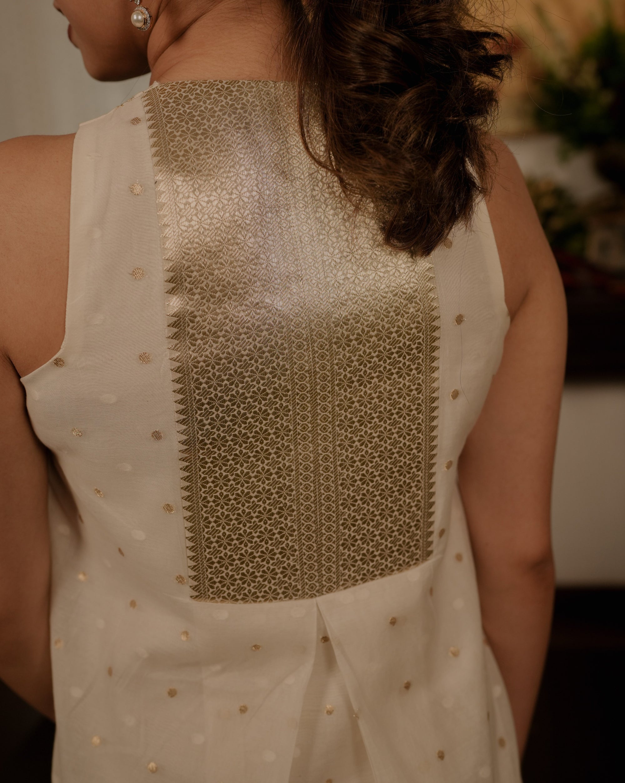 Pure Banarasi Buta Dress With Shadow Work 4B