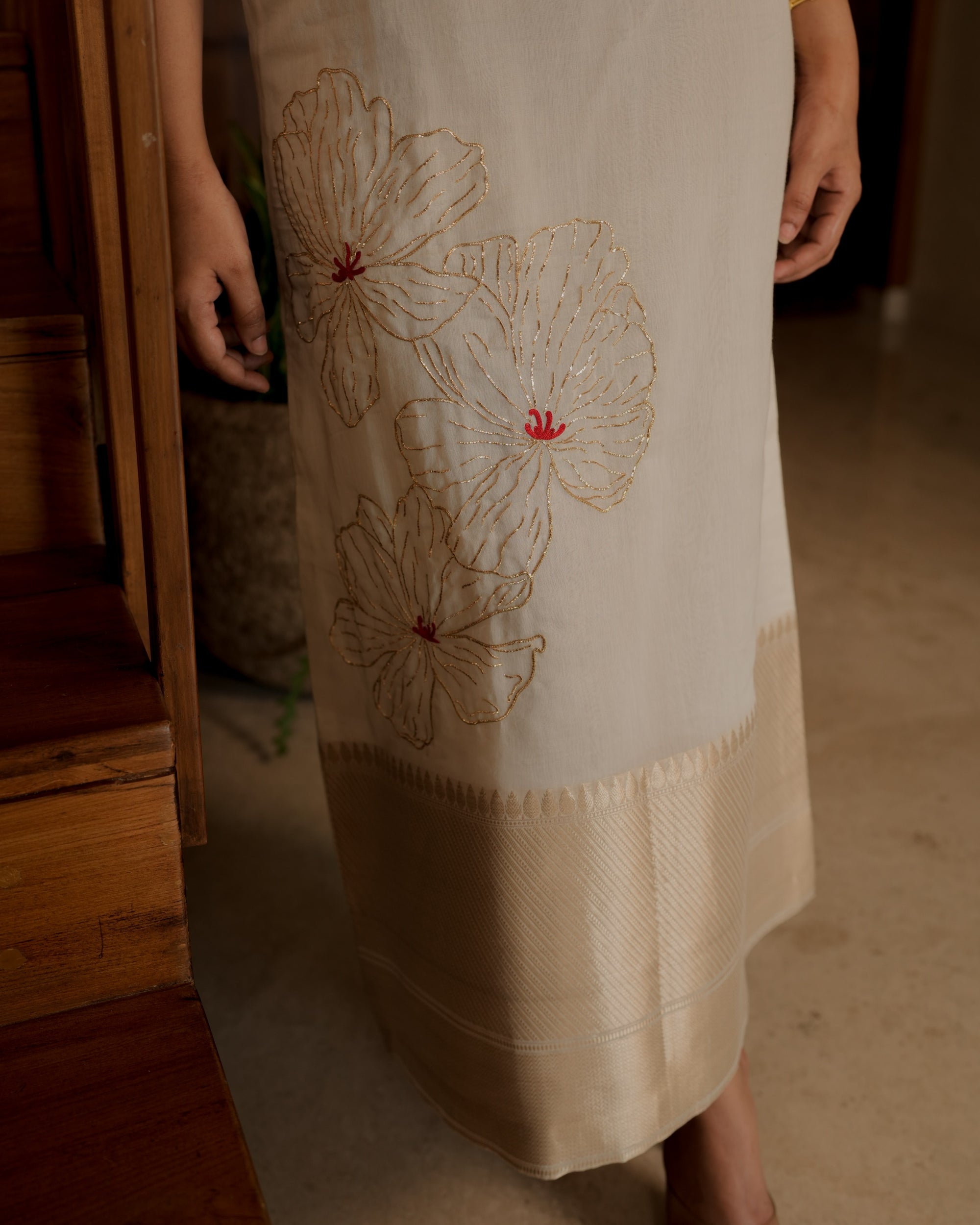 Pure Banarasi Daman Dress With Pita Work 9A