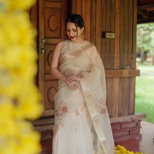 Organza Polka Dotted Saree