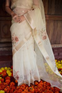 Organza Polka Dotted Saree - Image 2